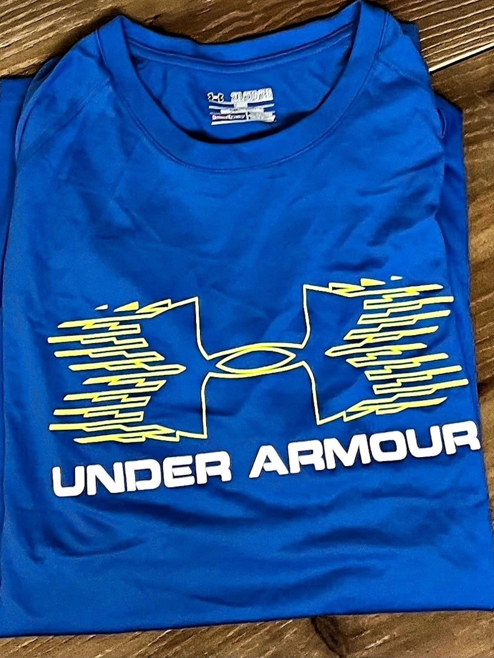 Under Armour HeatGear Loose Fit Graphic Logo T-Shirt Men's Blue Short Sleeve Tee